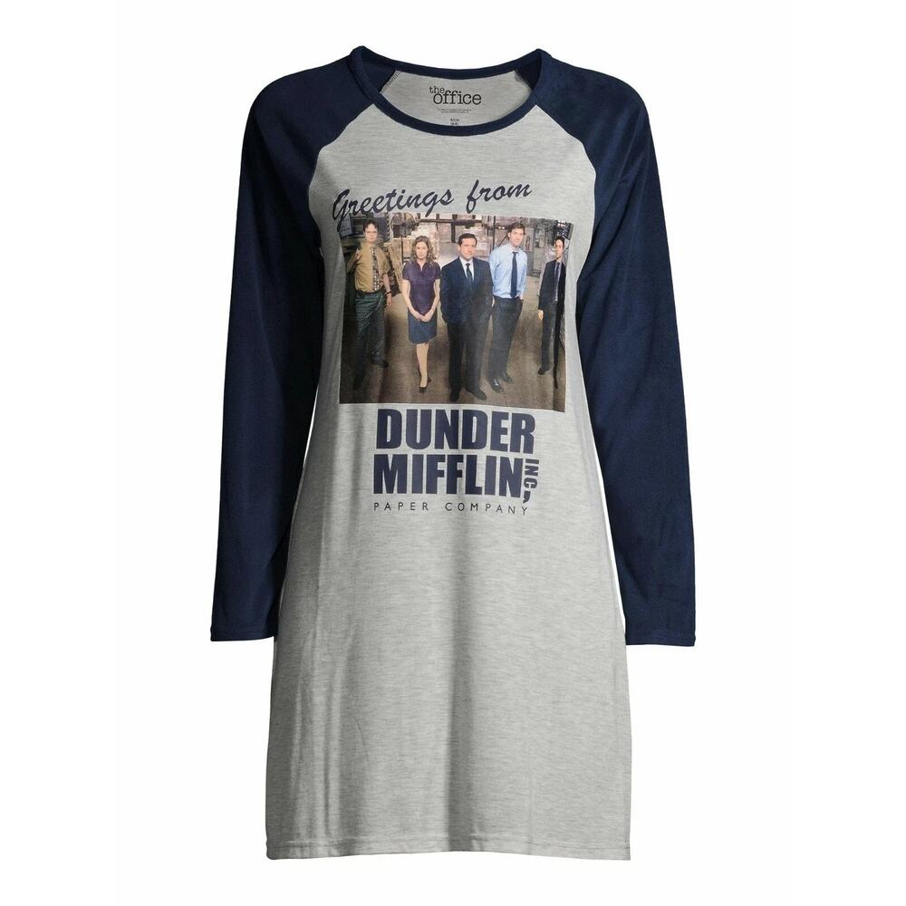 The Office Womens Sleepshirt Nightgown TV Show Series Dunder Mifflin NEW L